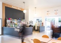 Shop and seating area at the Herbert Art Gallery, designed by Retail Experience Design